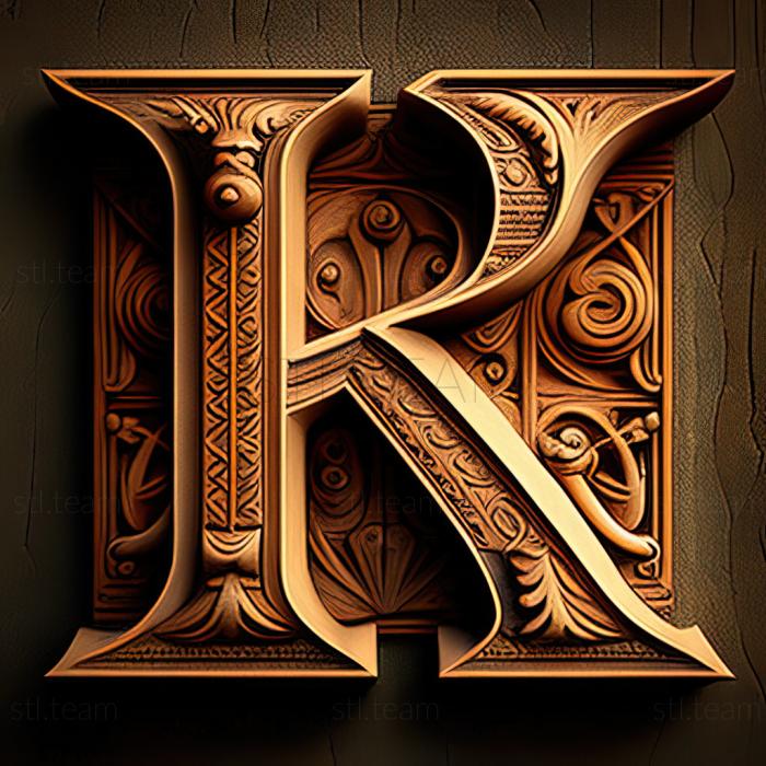 3D модель Kakka единственного числа пенджабской буквы K (STL)